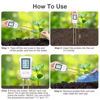 Nouveau testeur de sol de température et d'humidité de pH trois-en-un à double sonde portable intelligente adapté aux terres agricoles et aux gardes