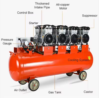 Compresseur d'air industriel stationnaire à double cylindre, à piston lubrifié silencieux, refroidi par air, 8 MPa, 380 V