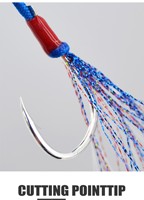 360 °   Hameçon de coupe rotatif, ligne tressée PE 16 brins, Mylar haute luminosité, hameçon assisté avec âme en fil 49 brins