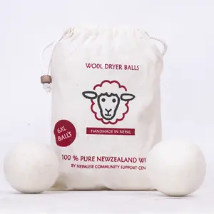 Felt Balls Handmade merino wool used laundry dryer balls plain white eco friendly natural washing machine cleaner