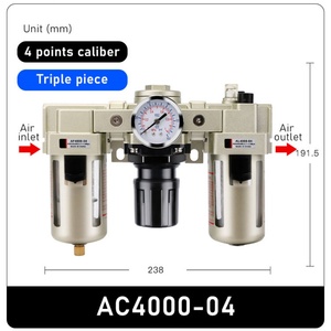 AC3000-03 Filtro Neumático FRL, 3 Unidades, Filtros de Aire, Reguladores, Lubricadores, Regulador de Presión de Aire en Línea, Nuevo - Product Image 5