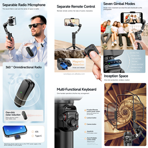 Chuyên nghiệp 3-trục ai theo dõi <span class=keywords><strong>Gimbal</strong></span> cầm tay video ổn định cho điện thoại thông minh vlogging tự động đối tượng mặt theo chất ổn định - Product Image 3