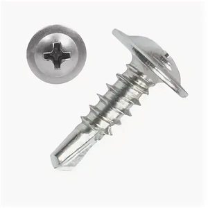 Tornillo Autoperforante para Chapa Metálica, Cabeza Plana, Zincado Blanco C1022, Punta de Perforación de Acero, Tornillo de Fijación - Product Image 1