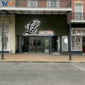 ป้ายสตูดิโอสักลายแบบกำหนดเอง 3 มิติ พร้อมไฟแบ็คไลท์ LED ตัวอักษรโลหะแบบมีไฟรอบ สำหรับป้ายโฆษณาร้านค้าภายนอกอาคาร - Product Image 4