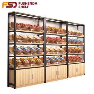 케이크 및 빵 디스플레이를위한 빵집 슈퍼마켓 랙을위한 맞춤형 목재 디스플레이 캐비닛 및 쇼케이스 - Product Image 3