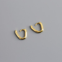 Dainty Anting-Anting Wanita Lapis Emas, 925 Sterling Silver Bentuk Oval