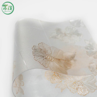 Film TPU écologique et organique, imprimé de fleurs dorées, adhésif thermofusible acrylique, masquage thermique simple face pour bagages