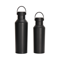 Thermos en acier inoxydable à isolation sous vide 500/750 ml avec poignée et cordon, isolation thermique de 12 à 24 heures, écologique, pour le camping