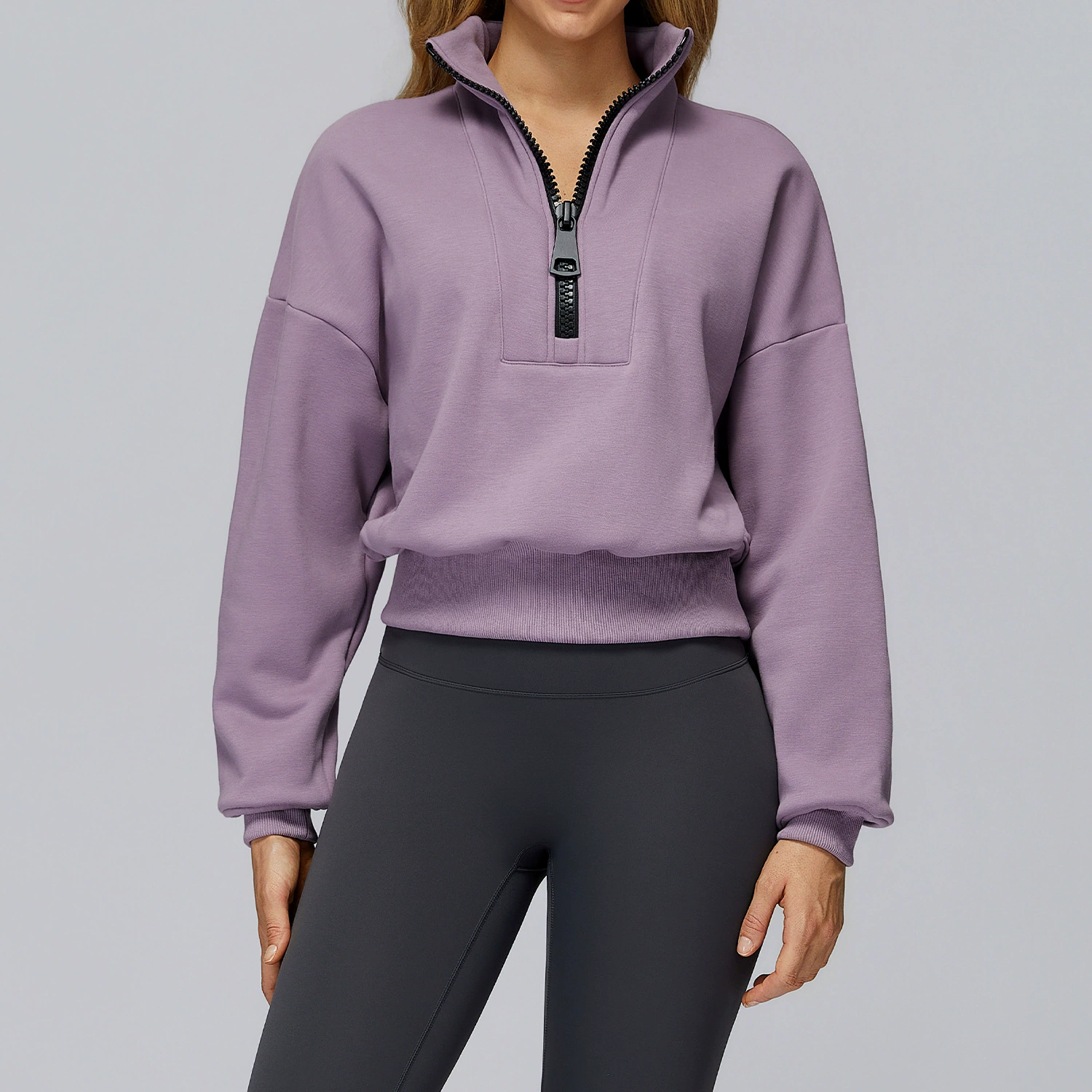 Plus-Size Activewear Hoodie (2502): back view showing construction, seams and support