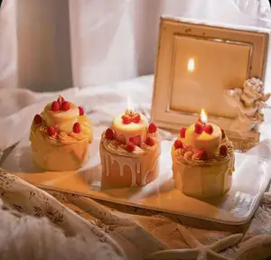 شمع الصويا العطري مخصص بالجملة هدايا الزفاف المشروبات الحلوى الطعام الكعكة صندوق فاخر شموع معطرة