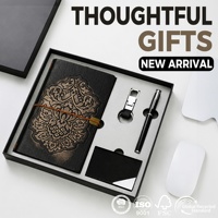 Premium A6 Vintage PU-Leder Notizbuch Geschenkbox mit Gummiband, Stifthalter und Kartenfach, Individuelles Logo, Großhandel, Reise-Notizbuch-Set