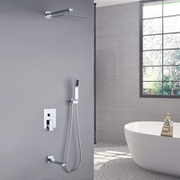 Système de douche et de bain populaire pour salle de bain, mitigeur noir en laiton, ensemble de robinetterie de douche encastrée