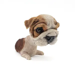 Новое поступление, индивидуальные украшения в виде головы поплавка для собак, миниатюрная голова, кукла для собак из смолы, симуляция щенка, игрушка-животное для машины