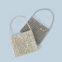 Sac de téléphone de soirée tissé à la main Paillettes métalliques Sier perlées à la main Ele et design luxueux
