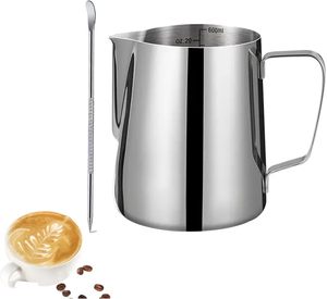 Bunter 1,0 Dicke Metall milch krug für Baristas Modernes Design 350ml 600ml Milch krug für Kaffee - Product Image 1