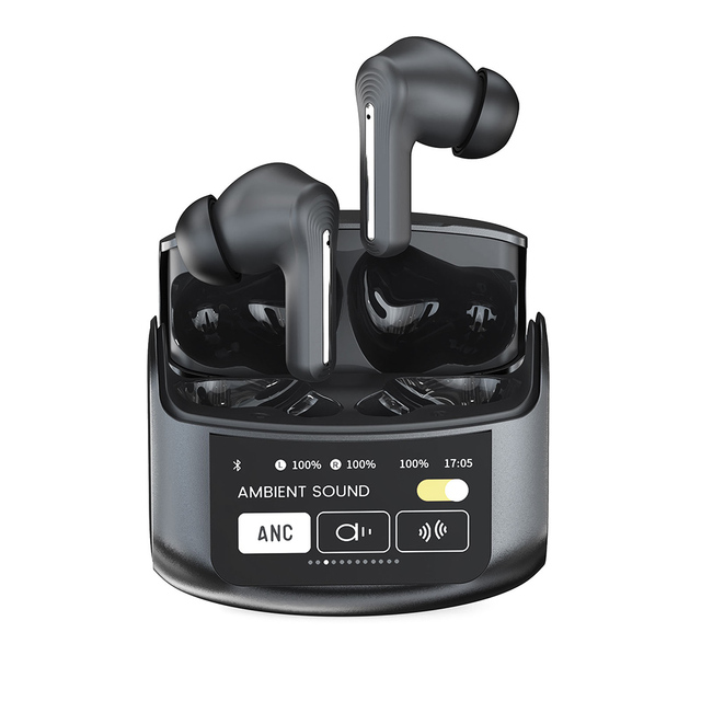 Wireless Earbuds R06 with LCD Touch Screen Charging Case Earphones BT Headphones Noise Cancelling Sport Earbud Microphone