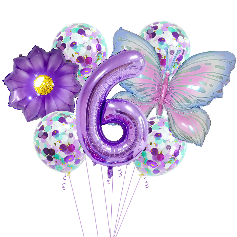 Set di farfalle rosa e viola, confezione da 6.