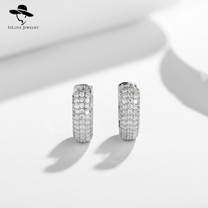 Boucles d'oreilles créoles de luxe en argent sterling 925, nouveau design, style hip-hop bling avec moissanite VVS glacée pour femme - Product Image 4