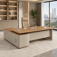Scrivania Direzionale a L Moderna in Legno con Mobile Laterale, Produzione Diretta OEM ODM