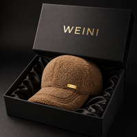 Casquette de baseball d'hiver WEINI personnalisée avec logo, en polaire camel, style Dad Cap, avec badge métallique doré, 6 panneaux, chaudes, pour sports de plein air, vente en gros