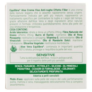 EQUILIBRA Crema Facial Antiarrugas de Aloe de 50 ml, Crema Hidratante de Belleza, Crema Facial Reparadora de Alta Calidad Hecha en Italia - Product Image 3