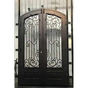 Puertas exteriores de hierro forjado con diseño de parrillas de fundición de último diseño, rotura térmica - Product Image 4