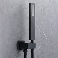 Système de douche thermostatique haut de gamme en acier inoxydable avec fonction pluie et massage, mitigeur monocommande encastré