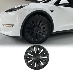Untuk Model Y diskon besar penutup hub roda ABS untuk Tesla disesuaikan tahan debu pabrik penutup aksesoris pelindung