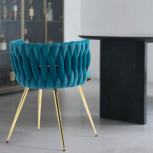 Hiện đại Teal nhung ăn ghế với vàng kim loại chân ăn ghế phòng khách hiện đại duy nhất giải trí ghế - Product Image 3