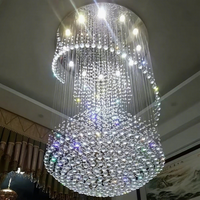 Fabrication sur mesure de luminaires suspendus de luxe pour hôtel, grands et longs, pour plafond, éclairage LED, escalier, lustre moderne en cristal