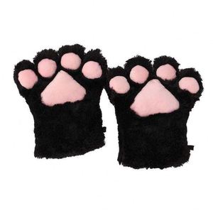 Wholesale Cute <b>Plush</b> Soft Cosplay Performance Props <b>Cat</b> Paw 4 Fingers Christmas Gloves - Product Image 4