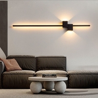 Nouvelle applique murale linéaire minimaliste, style nordique populaire, applique murale LED moderne et simple, éclairage mural à grille pour salon