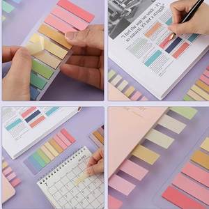 Morandi 200sheets/pad Multi-Color PET Transparent Self-Adhesive <b>Sticky</b> Memo Pad Note Pad Tab <b>Label</b> Customizable - Product Image 4