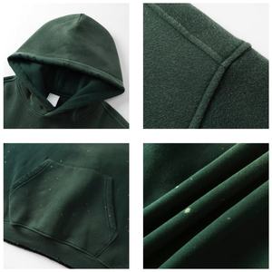 Sudadera con Capucha TKAN290D Personalizada para Hombre, Impresión Serigráfica, 100% Algodón, Talla Grande, Estilo Vintage, Desgastada, Lavada, con Bolsillos, para Invierno - Product Image 3