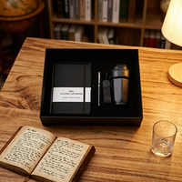 Coffret Cadeau d'Affaires Premium 2026-2027 : Carnet en Cuir A5 Personnalisé, Bouteille Isotherme 450ml et Stylo – Offre Spéciale