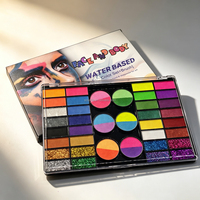 Kit de maquillage professionnel pour le visage à base de plantes naturelles pour Halloween, anniversaires, festivals et événements, palette de fards à paupières scintillants