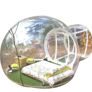 Şeffaf şişme çadır PVC eko çadır ev hava kabarcık kubbe çadır açık köy kamp hava üfleyici
