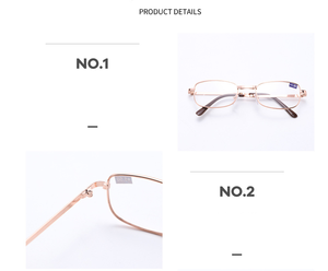 <strong>Floding</strong> Reading Glasses With case High Quality Metal Reading Glasses Men Women Blue Light Reading Eyewear in Stock - Product Image 5