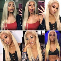 Vente en gros de cheveux synthétiques de haute qualité, sans nœuds, couleur 613 #   Extensions de cheveux blondes, saines et épaisses, pour femmes noires