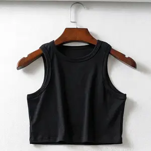 Tank Top T-shirt Vrouwen Dames Mode Sport Gym Mouwloos T-shirt Bamboe Organische Witte Tank Top Crop Top Vrouwen sport Vest