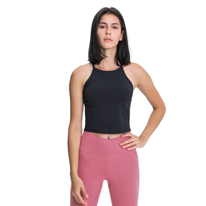 High Neck Crop <strong>Top</strong> <strong>Built</strong> <strong>in</strong> <strong>Bra</strong> Gym Activewear <strong>Bra</strong>, Womens Sports <strong>Bra</strong> Yoga Running Workout Camisole - Product Image 1