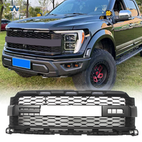 Grille de pare-chocs 4x4 populaire noire avec feux, grille avant en maille pour F150 Raptor 2024