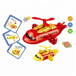 Jouet d'hélicoptère d'avion de démontage de traction en plastique Offre Spéciale pour des enfants