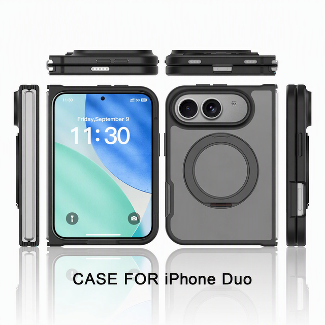 Case for iPhone Duo Phone Case with Magnetic 360 Rotating Bracket Anti-Drop Stand Phone Cover for iPhone Duo