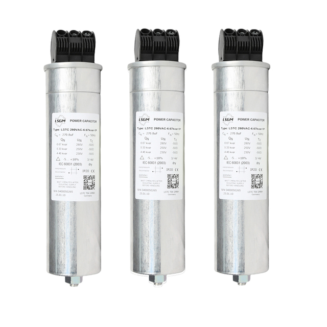 1Kvar~60Kvar 440V Aluminum Cylindrical Power Factor Compensation Power Capacitors