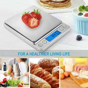 Balance de poche numérique en gros pour cuisine et bijoux, mesure du poids, alimentée par piles, précision 500g, écran LCD rétroéclairé argent et bleu - Product Image 6