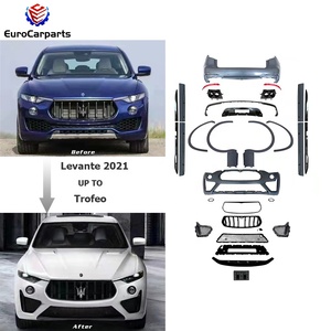 Kit de carrocería para Maserati <span class=keywords><strong>Levante</strong></span> <span class=keywords><strong>2021</strong></span> año de actualización a estilo Trofeo parachoques de coche luces sobre guardabarros accesorios de coche piezas de ajuste - Product Image 1