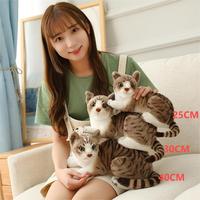 Jouets en peluche chat réaliste et mignon, peluche chat couché, promotion, jouets en peluche animaux de compagnie chat réalistes