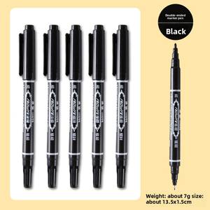 Commercio all'ingrosso <span class=keywords><strong>nero</strong></span> a doppia testa penna Gouxie impermeabile Non sbiadita della pittura del colpo degli studenti di arte marcatori cancelleria per i bambini - Product Image 2