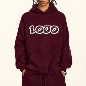 Chất Lượng Hàng Đầu Dày Heavyweight Rắn Áo Thun Hoodie Vá Thêu Sang Trọng Hoodies Cho Nam Giới - Product Image 1